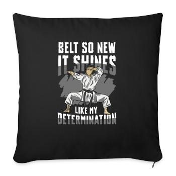 Belt as new as it shines like mine - Sofa pillowcase 17,3'' x 17,3'' (45 x 45 cm) - black - Front