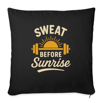 Morning Gym Regelmäßige Frühe Trainingsdisziplin - Sofakissenbezug 45 x 45 cm - Schwarz - Vorne