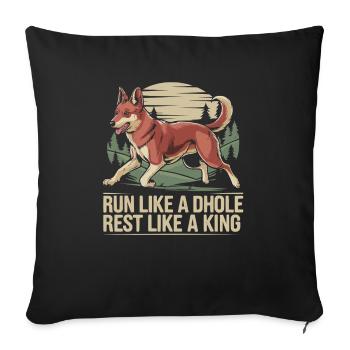 Dhole Lover Faune Canidé Chien sauvage asiatique - Housse de coussin décorative 45 x 45 cm - noir - Devant
