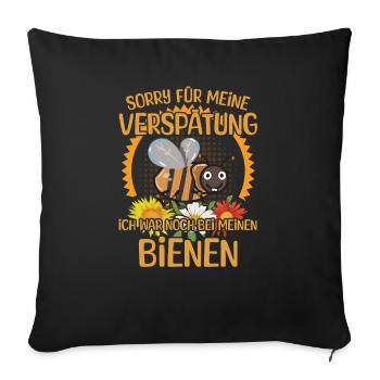 Die Bienen Verspätung - Sofakissenbezug 45 x 45 cm - Schwarz - Vorne