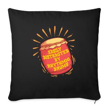 Dragon Boat Dragon Boat Racing Tambours rythmiques - Housse de coussin décorative 45 x 45 cm - noir - Devant