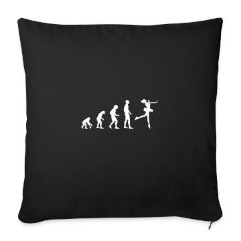 Evolution Patinage artistique Hobby Sports Drôle - Housse de coussin décorative 45 x 45 cm - noir - Devant