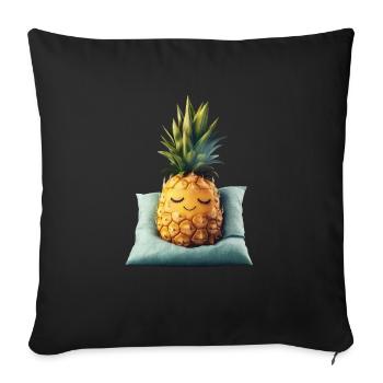 Ananas - Sofakissenbezug 45 x 45 cm - Schwarz - Vorne
