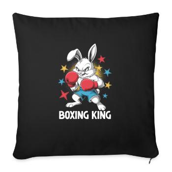 Un lapin Boxing King Boxer Sports Strength Gym - Housse de coussin décorative 45 x 45 cm - noir - Devant