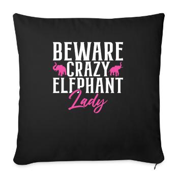 Elephant Lovers Gifts - Sofa pillowcase 17,3'' x 17,3'' (45 x 45 cm) - black - Front