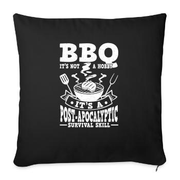BBQ No Hobby Survival Grilling Grill - Sofa pillowcase 17,3'' x 17,3'' (45 x 45 cm) - black - Front