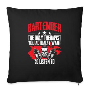 Barkeeper Barmann Bartending Want To Listen To - Sofakissenbezug 45 x 45 cm - Schwarz - Vorne