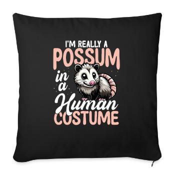 Possum In Human Costume Funny - Sofa pillowcase 17,3'' x 17,3'' (45 x 45 cm) - black - Front