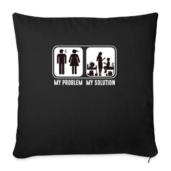 STEM Teacher My Problem My Solution Pictogram Mom - Sofa pillowcase 17,3'' x 17,3'' (45 x 45 cm) - black - Front