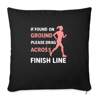 Fun, if you are found on the ground, please - Sofa pillowcase 17,3'' x 17,3'' (45 x 45 cm) - black - Front