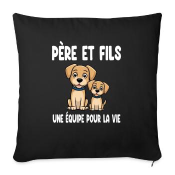 Father and Son Dog Dad Duo Matching Father's Day - Sofa pillowcase 17,3'' x 17,3'' (45 x 45 cm) - black - Front