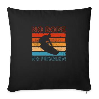 Wakeboard Wakeboarder Wakeboard Cadeau - Housse de coussin décorative 45 x 45 cm - noir - Devant