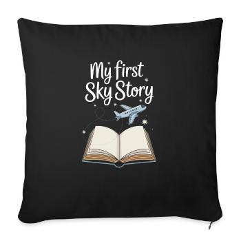 Premier vol Travel Memory Sky - Housse de coussin décorative 45 x 45 cm - noir - Devant