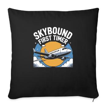 First time flying Travel Memory Sky - Sofa pillowcase 17,3'' x 17,3'' (45 x 45 cm) - black - Front