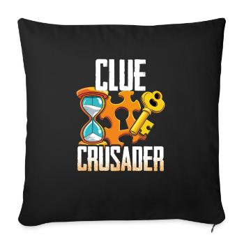 Escape Room Clue Crusader - Sofa pillowcase 17,3'' x 17,3'' (45 x 45 cm) - black - Front