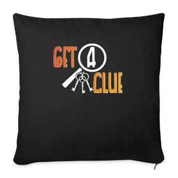 Escape Room Get A Clue - Sofa pillowcase 17,3'' x 17,3'' (45 x 45 cm) - black - Front