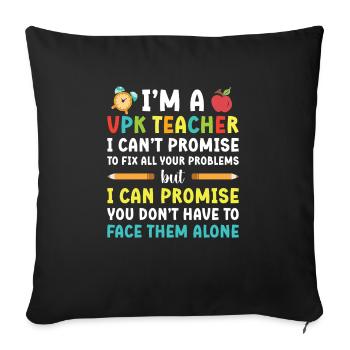 Je suis un professeur VPK, je ne peux pas - Housse de coussin décorative 45 x 45 cm - noir - Devant
