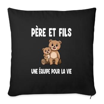 Father and Son Bear Daddy Duo Matching Father's Day - Sofa pillowcase 17,3'' x 17,3'' (45 x 45 cm) - black - Front