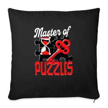 Escape Room Master Of Puzzles - Sofa pillowcase 17,3'' x 17,3'' (45 x 45 cm) - black - Front