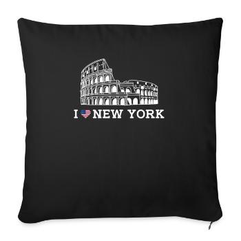 New York Lover Cool Colosseum États-Unis Jeu de mots - Housse de coussin décorative 45 x 45 cm - noir - Devant