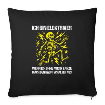 Je suis électricien - Housse de coussin décorative 45 x 45 cm - noir - Devant