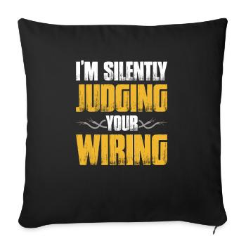 Juger votre électricien de câblage - Housse de coussin décorative 45 x 45 cm - noir - Devant