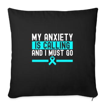 Anxiety disorder Anxiety disorder - Sofa pillowcase 17,3'' x 17,3'' (45 x 45 cm) - black - Front