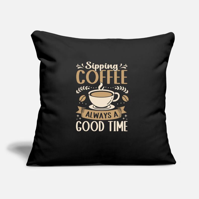 Kaffee Genießen Immer Eine Gute Zeit Kaffee Sofakissenbezug 45 x 45 cm