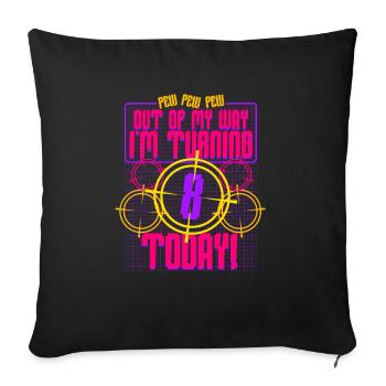 Laser Tag 8 Anniversaire - Housse de coussin décorative 45 x 45 cm - noir - Devant