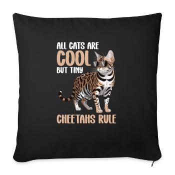 Alle Katzen Sind Cool, Aber Winzige Cheetahs - Sofakissenbezug 45 x 45 cm - Schwarz - Vorne