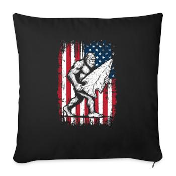 Bigfoot Arrowhead Arrowheads US Flag - Sofa pillowcase 17,3'' x 17,3'' (45 x 45 cm) - black - Front