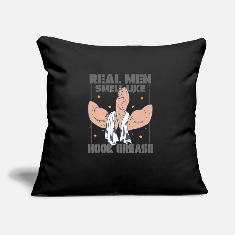 Docker Real Men Sent Comme Crochet Greash Housse de coussin décorative 45 x 45 cm