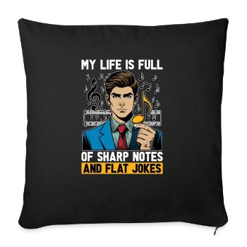 Music Teacher My Life Is Full Of Classical Music - Sofa pillowcase 17,3'' x 17,3'' (45 x 45 cm) - black - Front