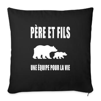 Father and Son Daddy Bear Father's Day - Sofa pillowcase 17,3'' x 17,3'' (45 x 45 cm) - black - Front