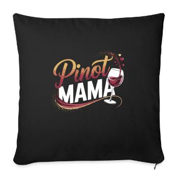 Maman élégante avec Pinot - Chemise Pinot Mom - Housse de coussin décorative 45 x 45 cm - noir - Devant