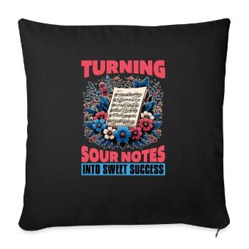 Music Teacher Turning Sour Notes Into Music Lover - Sofa pillowcase 17,3'' x 17,3'' (45 x 45 cm) - black - Front