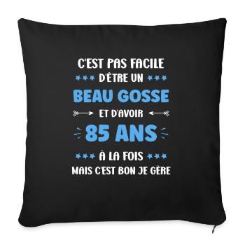 85 ANS - Housse de coussin décorative 45 x 45 cm - noir - Devant