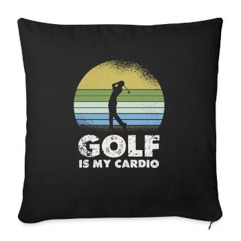 Golf Ist Mein Cardio Retro Design - Sofakissenbezug 45 x 45 cm - Schwarz - Vorne
