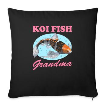 Poisson Koi Grandma Koi Nishikigoi Cadeau - Housse de coussin décorative 45 x 45 cm - noir - Devant