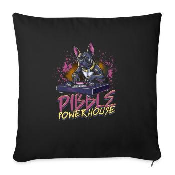 Pitbull Pitbulls Pibble Powerhouse - Sofa pillowcase 17,3'' x 17,3'' (45 x 45 cm) - black - Front