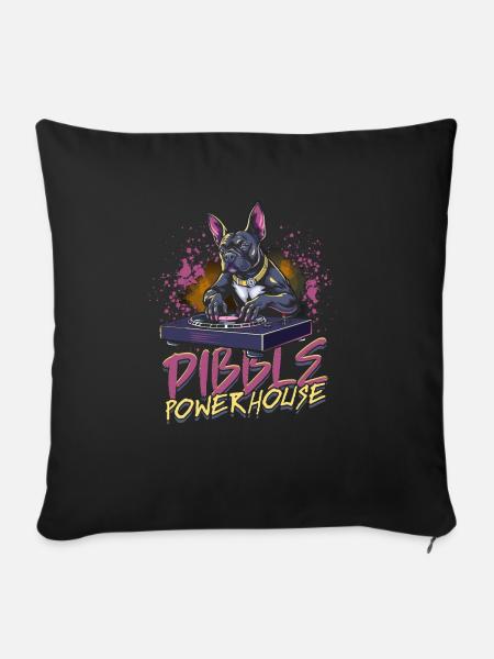 Pitbull Pitbulls Pibble Powerhouse - Sofakissenbezug 45 x 45 cm - Schwarz