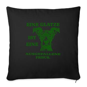 La calvitie est une coiffure inhabituelle - Housse de coussin décorative 45 x 45 cm - noir - Devant