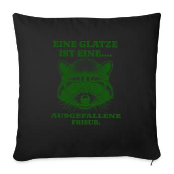 La calvitie est une coiffure inhabituelle - Housse de coussin décorative 45 x 45 cm - noir - Devant