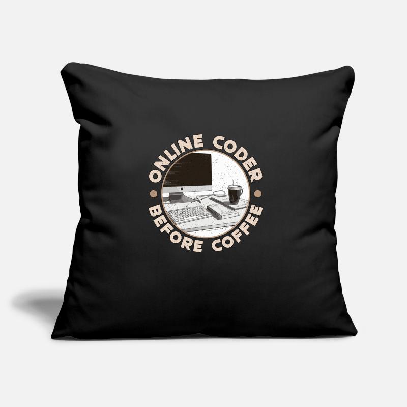 Online Coder Before Coffee Developer Coffee Lover Sofakissenbezug 45 x 45 cm