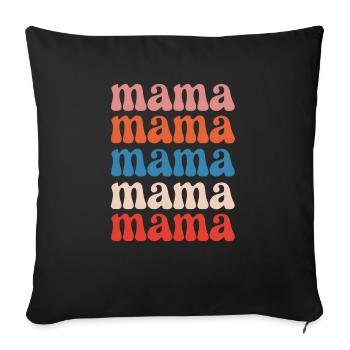 Dear mom for Mother's Day - Sofa pillowcase 17,3'' x 17,3'' (45 x 45 cm) - black - Front