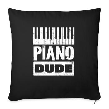 Piano Dude Clavier Lover Piano - Housse de coussin décorative 45 x 45 cm - noir - Devant