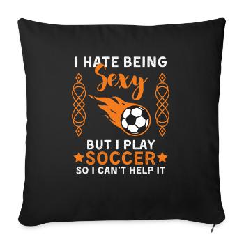 Funny Football Saying Football Club - Sofa pillowcase 17,3'' x 17,3'' (45 x 45 cm) - black - Front