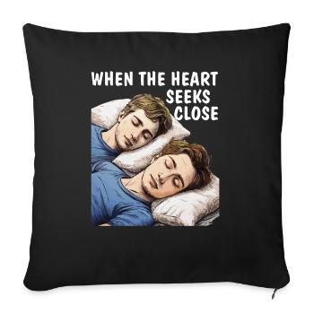 WHEN THE HEART SEEKS CLOSE - Sofa pillowcase 17,3'' x 17,3'' (45 x 45 cm) - black - Front