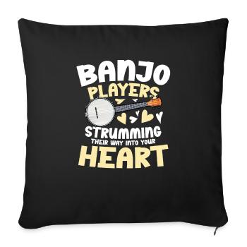 Banjo Player : une musique qui va conquérir votre cœur - Housse de coussin décorative 45 x 45 cm - noir - Devant