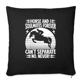 Hobby Horse Rider Horse And I English Riding - Sofa pillowcase 17,3'' x 17,3'' (45 x 45 cm) - black - Front